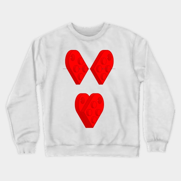 Brick Heart (some assembly required) Crewneck Sweatshirt by ClassicPleek